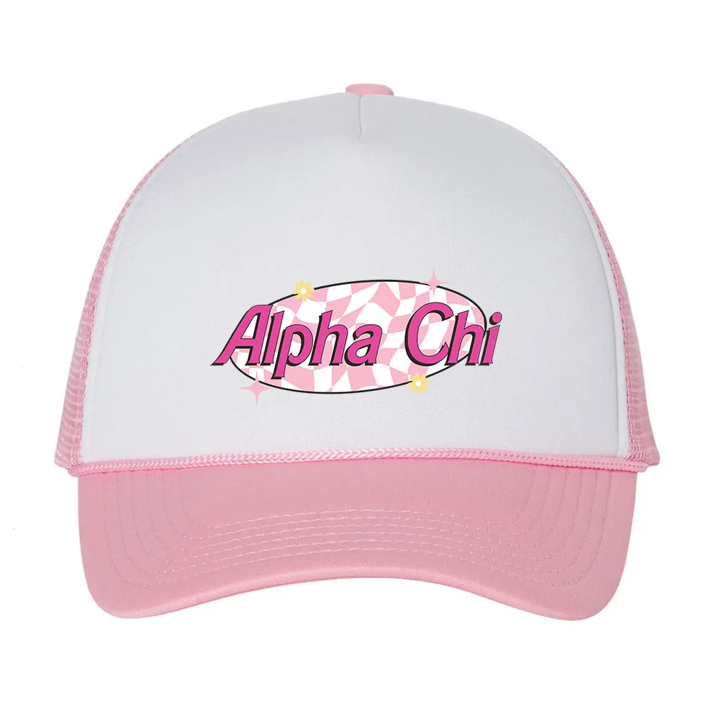 Alpha Chi Omega Diner Glam Trucker Hat