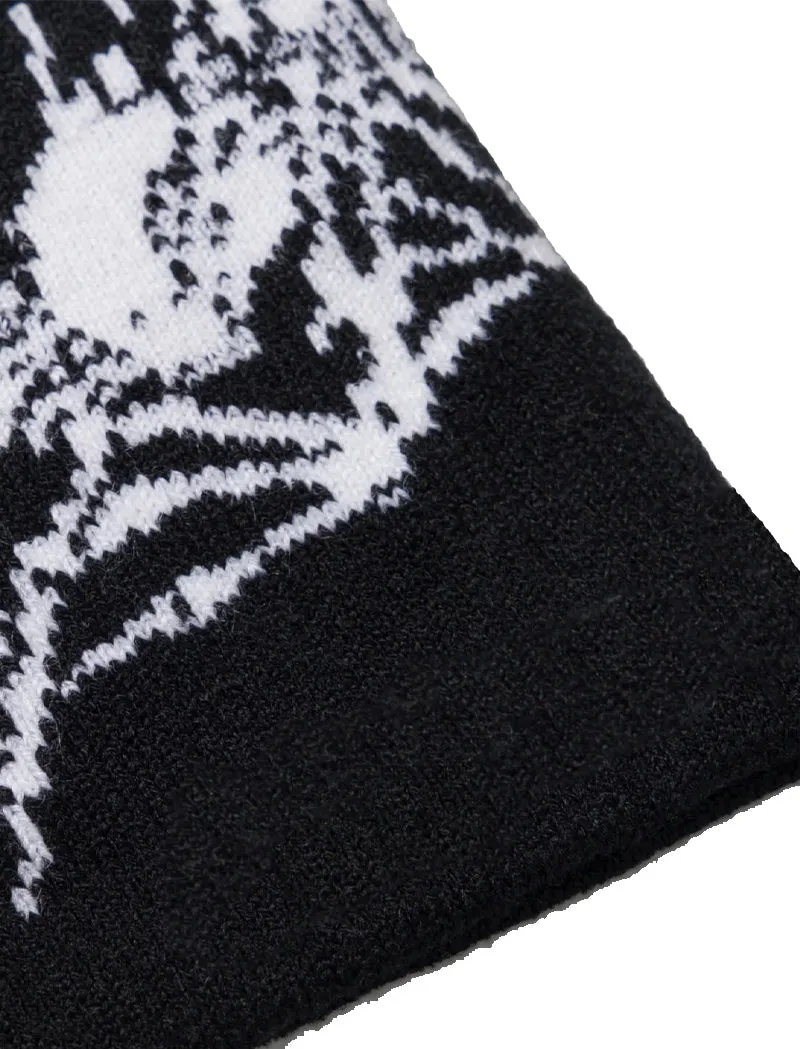 Aries Womens Dragon Skeleton Beanie Black