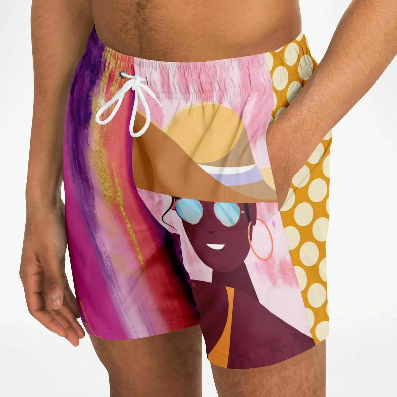 Bahama Mama Bella Patchwork Print Swim Trunks/Shorts