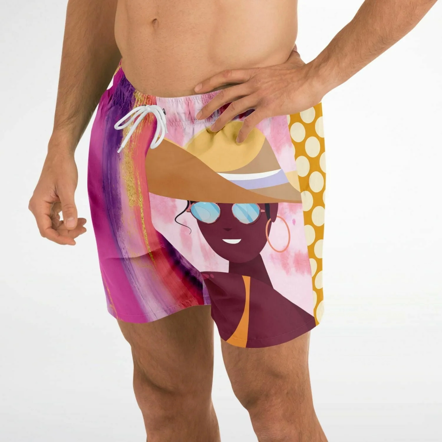 Bahama Mama Bella Patchwork Print Swim Trunks/Shorts