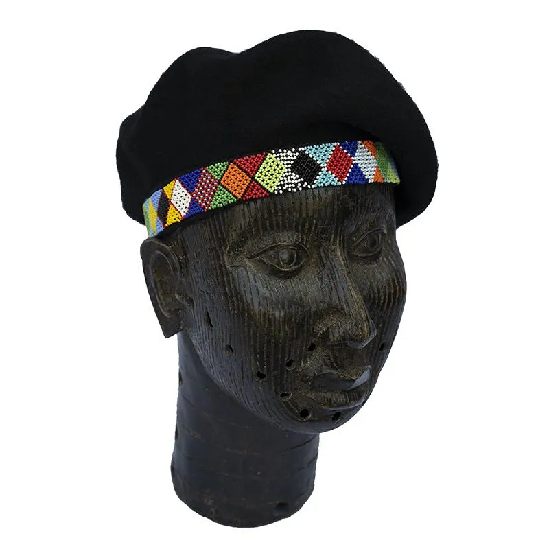 Beaded Beret Black