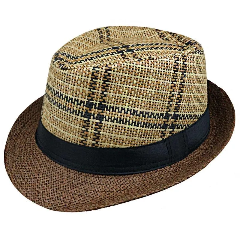 Black Hatband Straw Panama Summer Hat