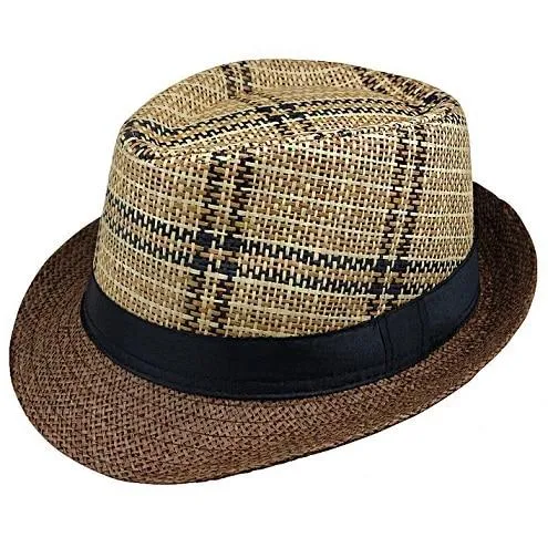 Black Hatband Straw Panama Summer Hat