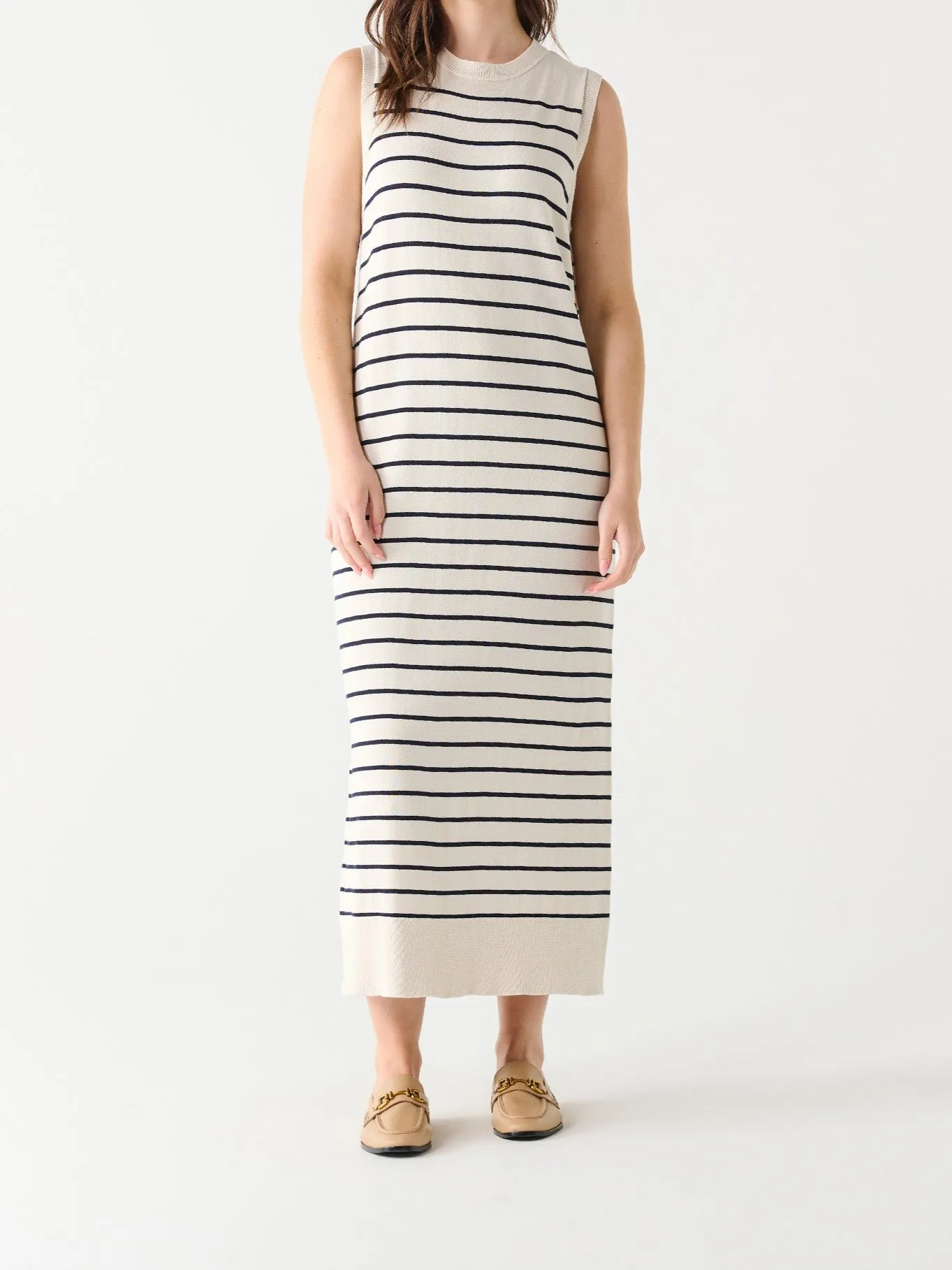 BLACK TAPE Long Stripe Midi Dress