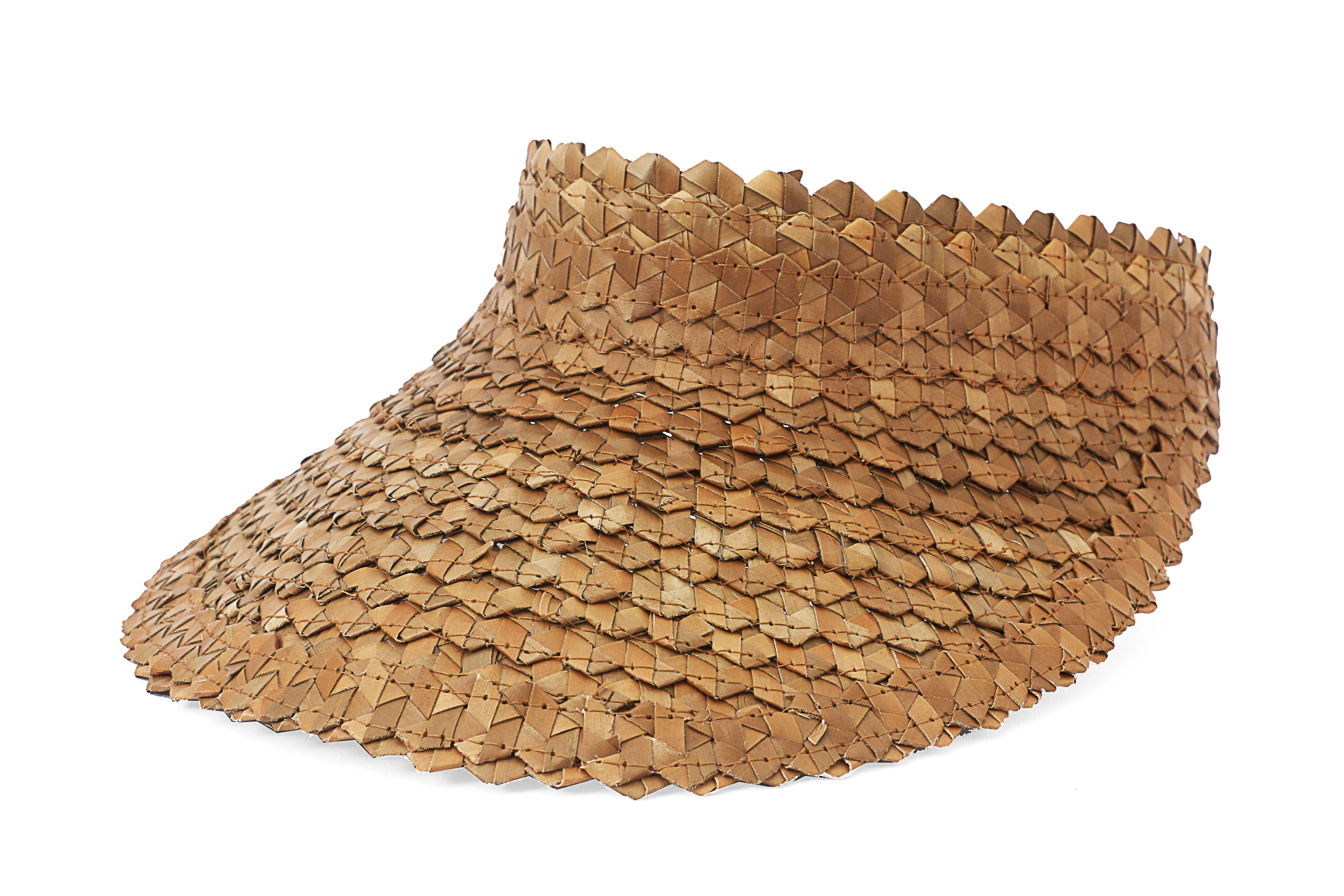 Brown Island Visor Straw Hat