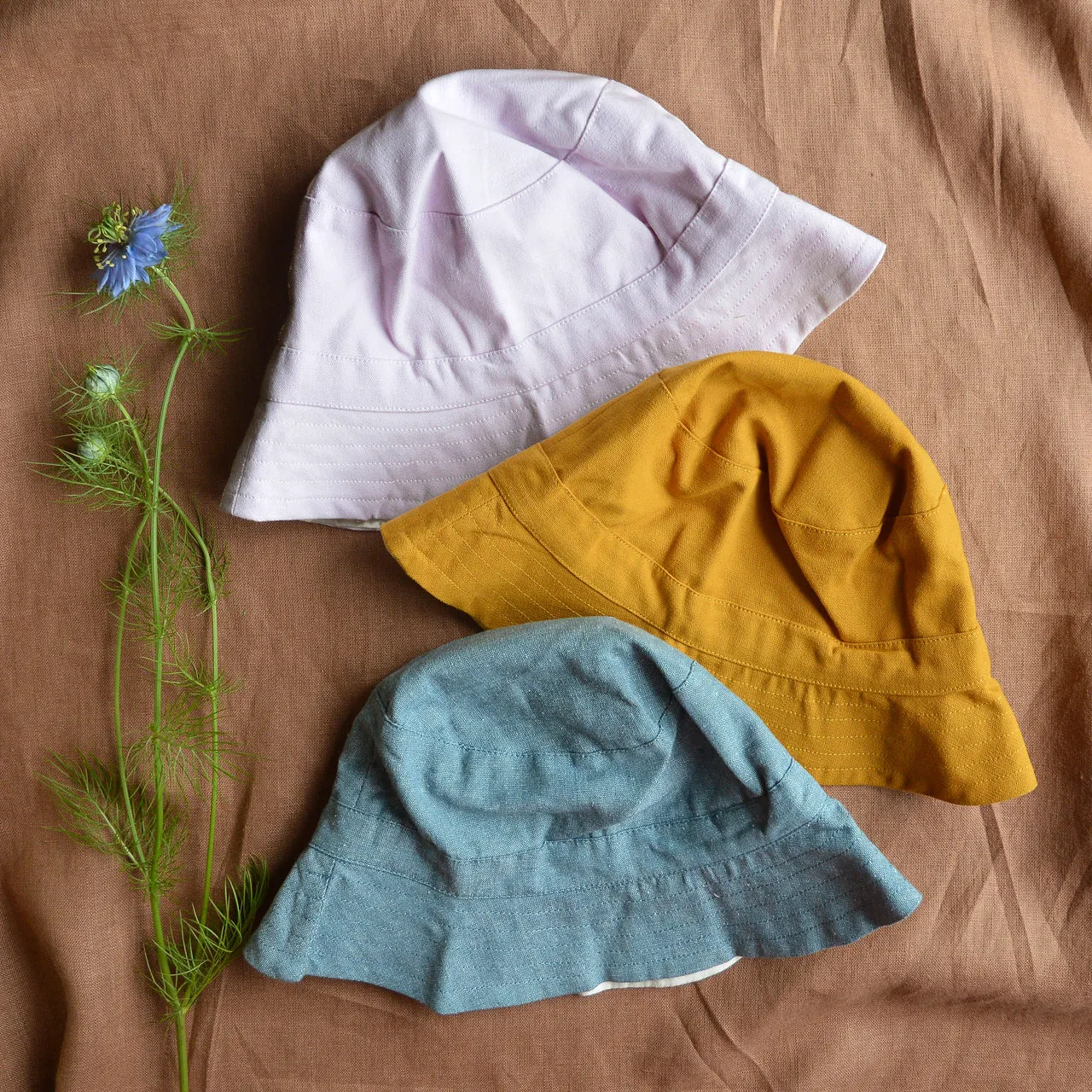 Bucket Hat in 100% Organic Cotton (Newborn-6y )