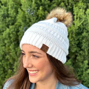 CC Classic Pom Pom Beanie Ivory