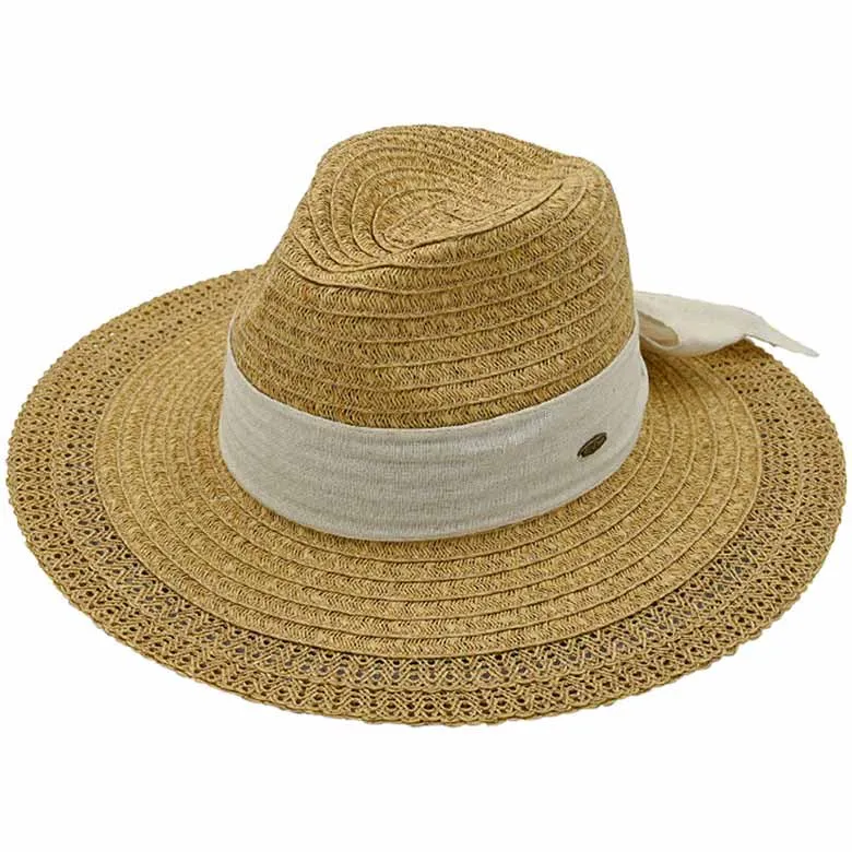 C.C Decorative Net Pattern Panama Sunhat