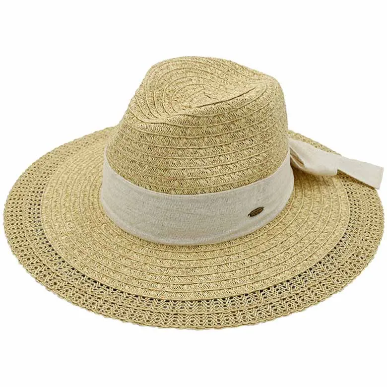 C.C Decorative Net Pattern Panama Sunhat