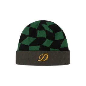 Dime D Checkered Cuff Beanie - Forest Green