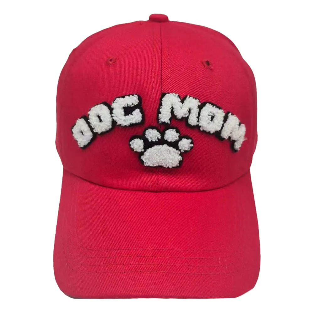 Dog Mom Message Paw Pointed Baseball Cap