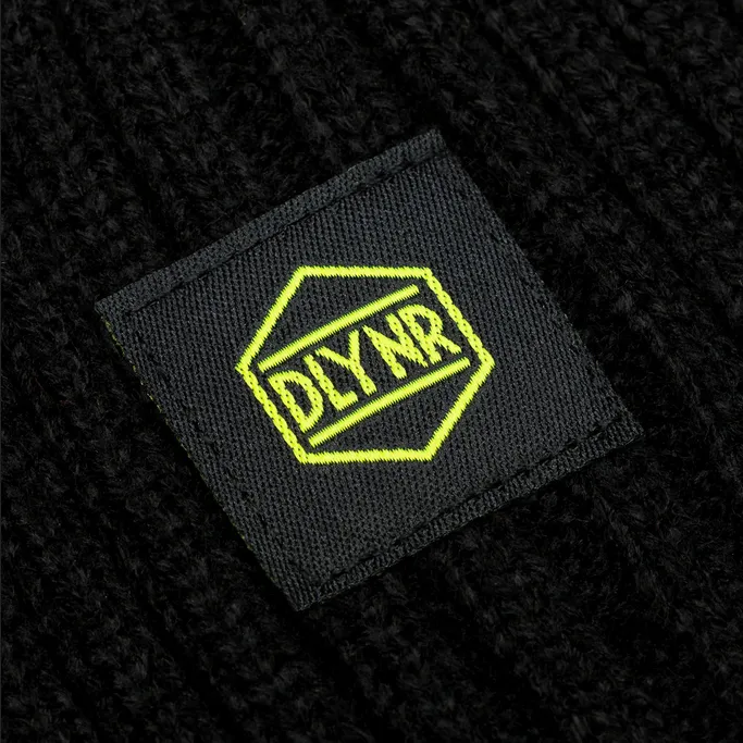 Dolly Noire Logo Label Beanie BE333-HF-02 black-yellow