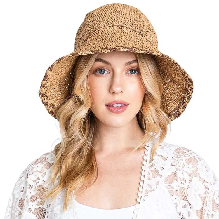 Edge Detailed Straw Bucket Hat