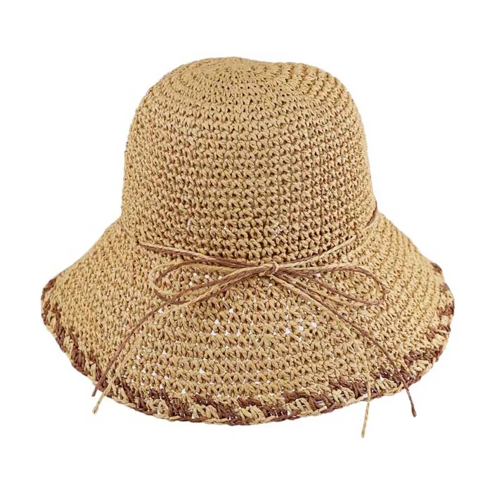 Edge Detailed Straw Bucket Hat