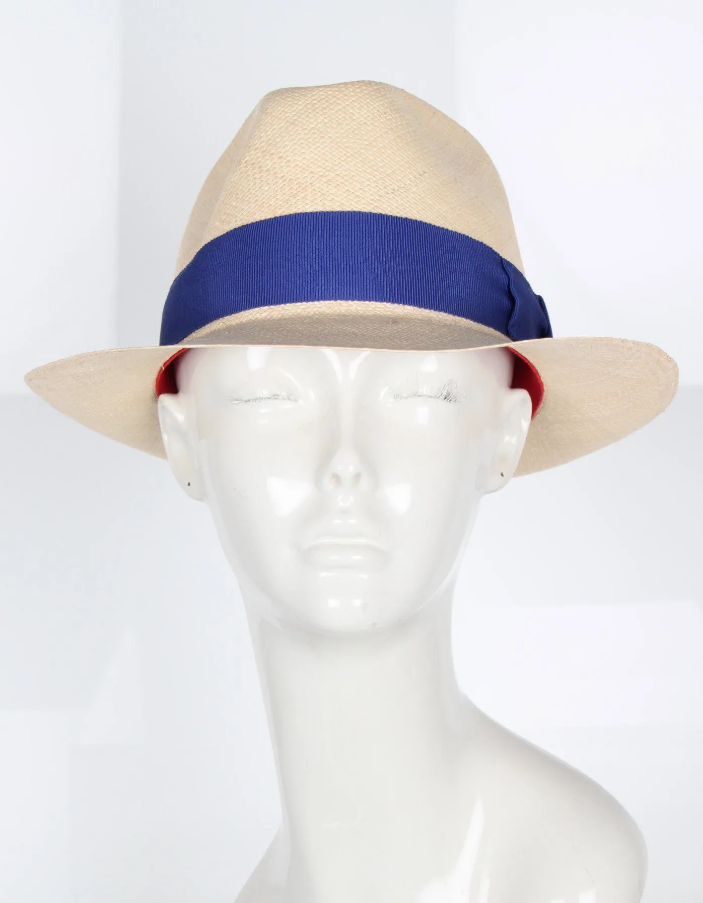 Fedora Hat, Natural/Blue