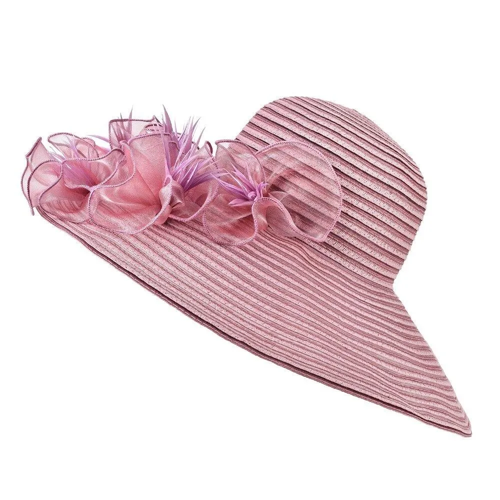 Floppy Large Brim Straw Fascinator Sun Hat