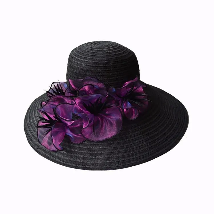 Floppy Large Brim Straw Fascinator Sun Hat