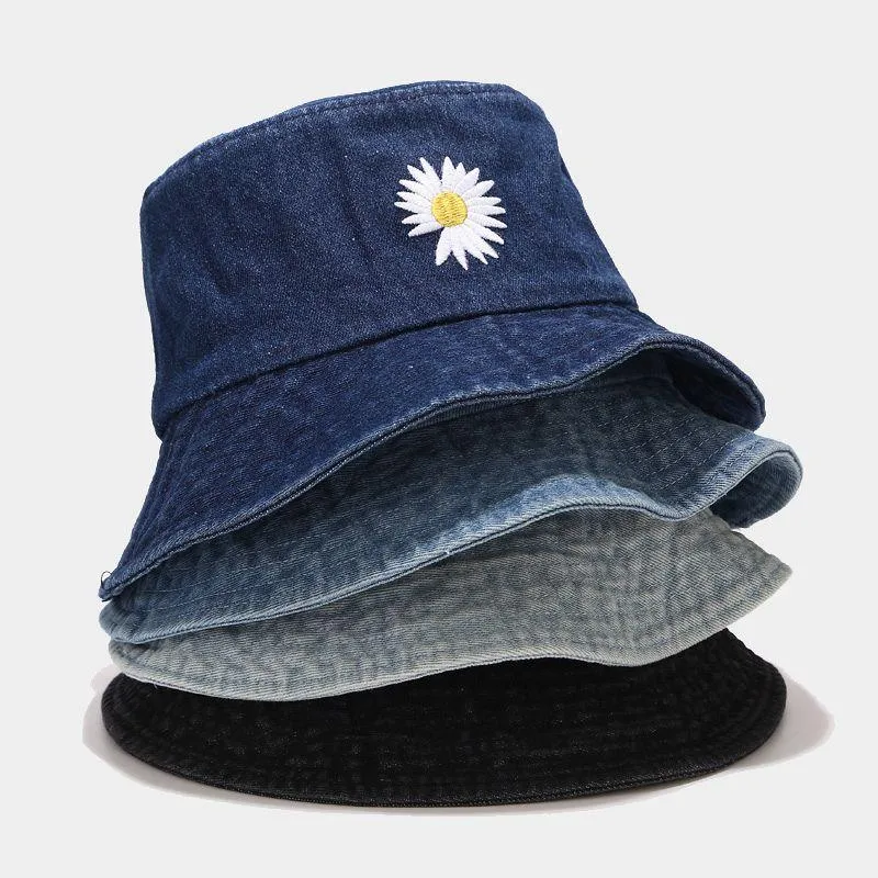 Foldable Fisherman Hat Washed Denim Bucket Hats