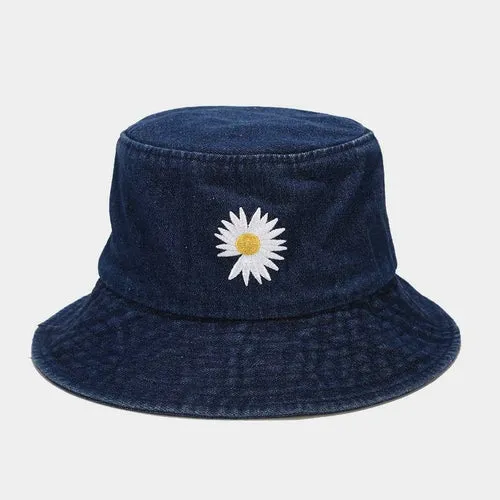 Foldable Fisherman Hat Washed Denim Bucket Hats