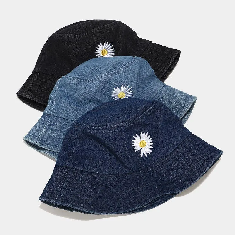 Foldable Fisherman Hat Washed Denim Bucket Hats