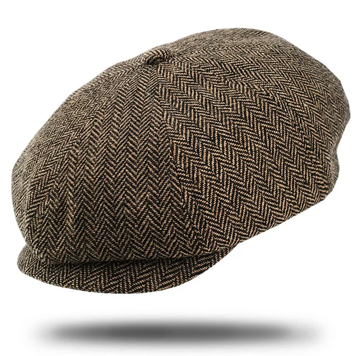 Herringbone Newsboy Cap-SY910