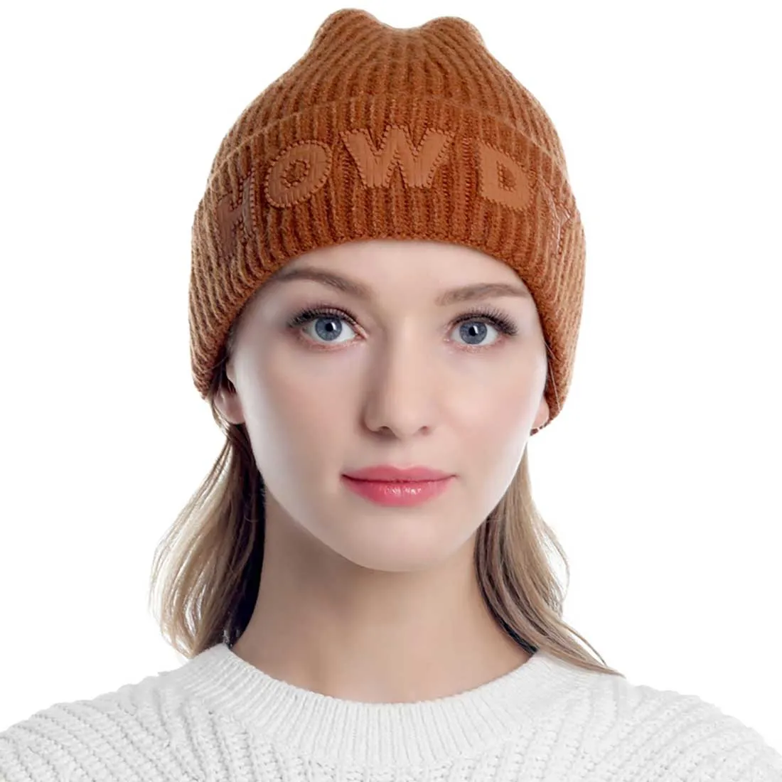 Howdy Message Knit Beanie Hat