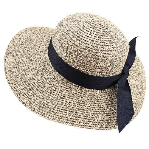 INNOVATO Women's Foldable Floppy Large Brim Straw Sun Hat