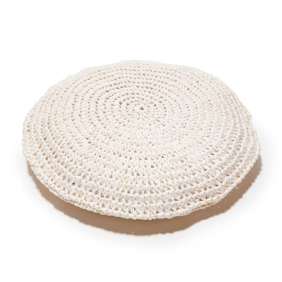 IVORY RAFFIA BERET