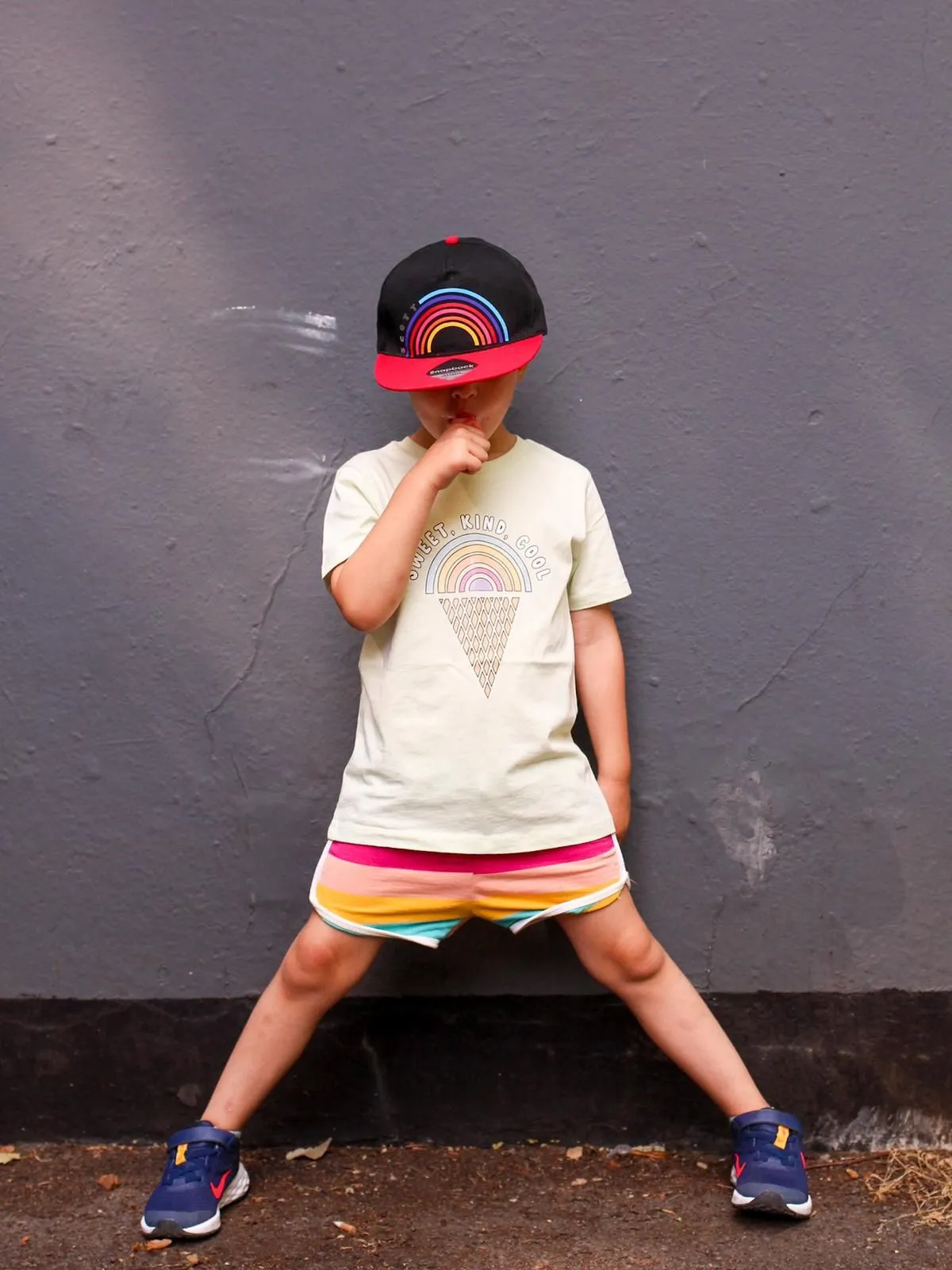 Kids personalised hat- End of the Rainbow name Snap Back/ Cap