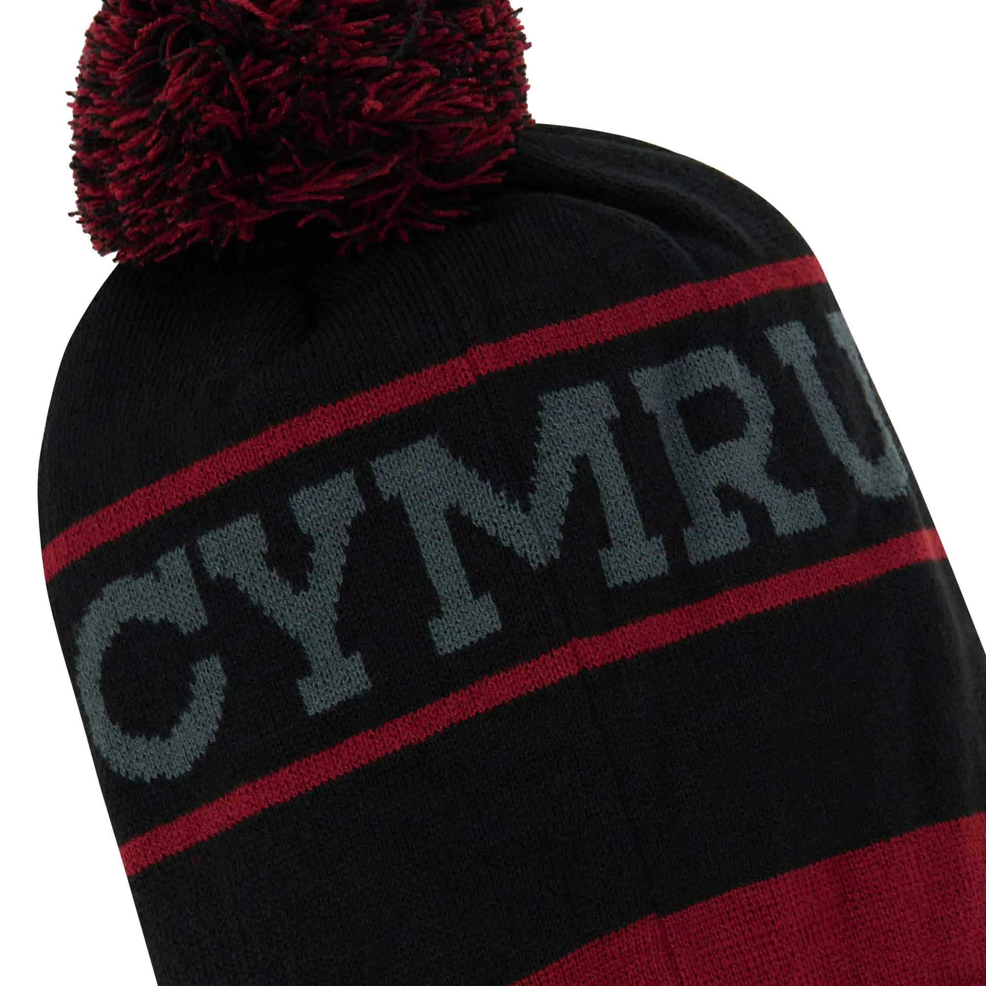 Macron Wales Rugby Bobble Beanie 23/24 - Black