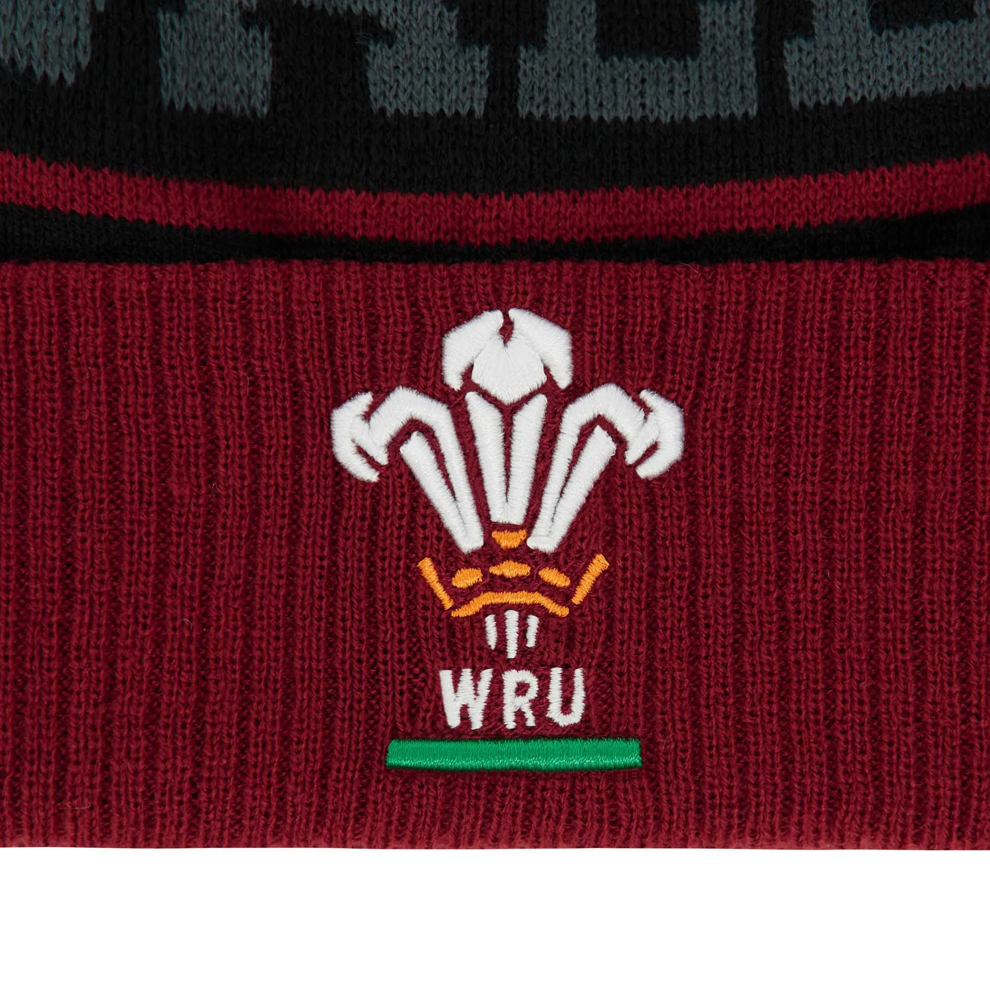 Macron Wales Rugby Bobble Beanie 23/24 - Black