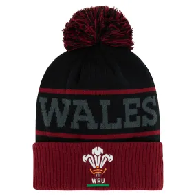 Macron Wales Rugby Bobble Beanie 23/24 - Black