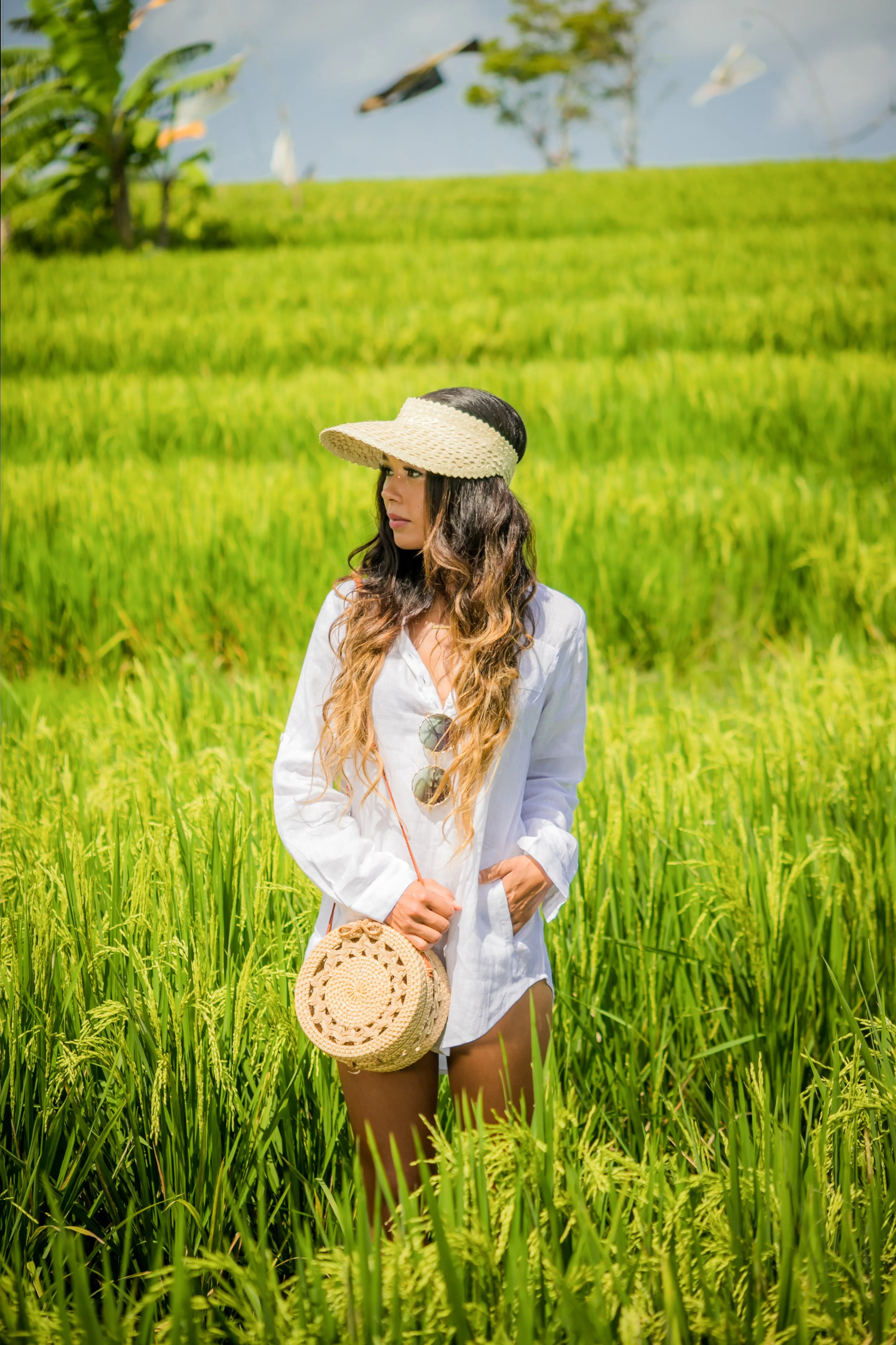 Natural Island Visor Straw Hat