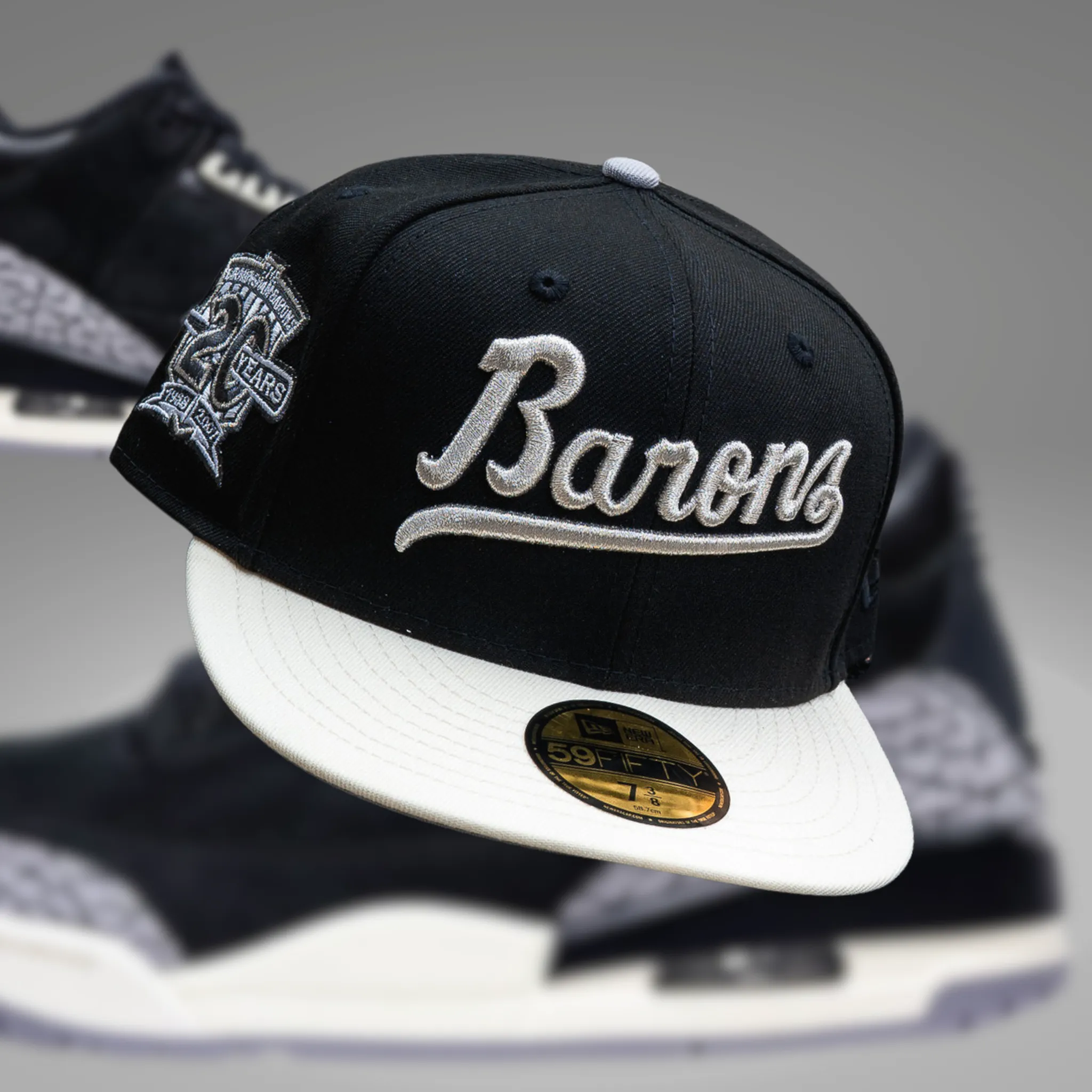 New Era Birmingham Barons 20th Anniversary Grey UV (Black/Off White)