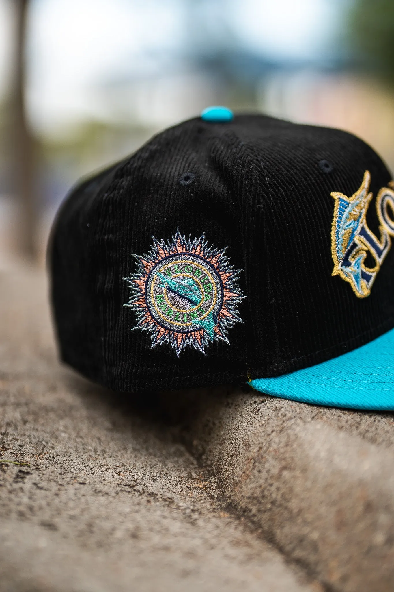 New Era Florida Marlins Pink UV (Corduroy Black/Teal)