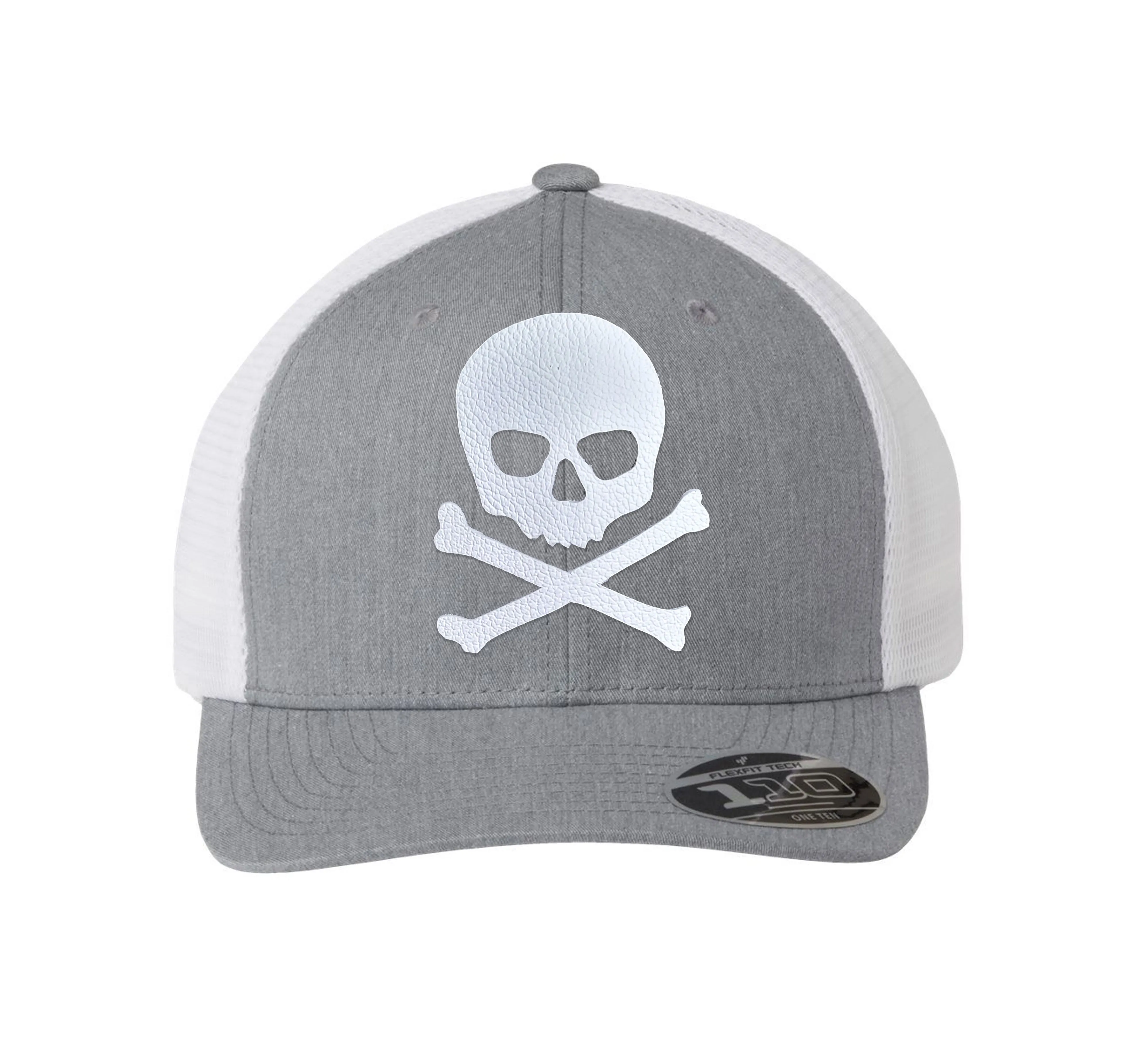 NEW! The RMG Grey Skull & Bones Flexfit Snapback 110 Baseball Hat