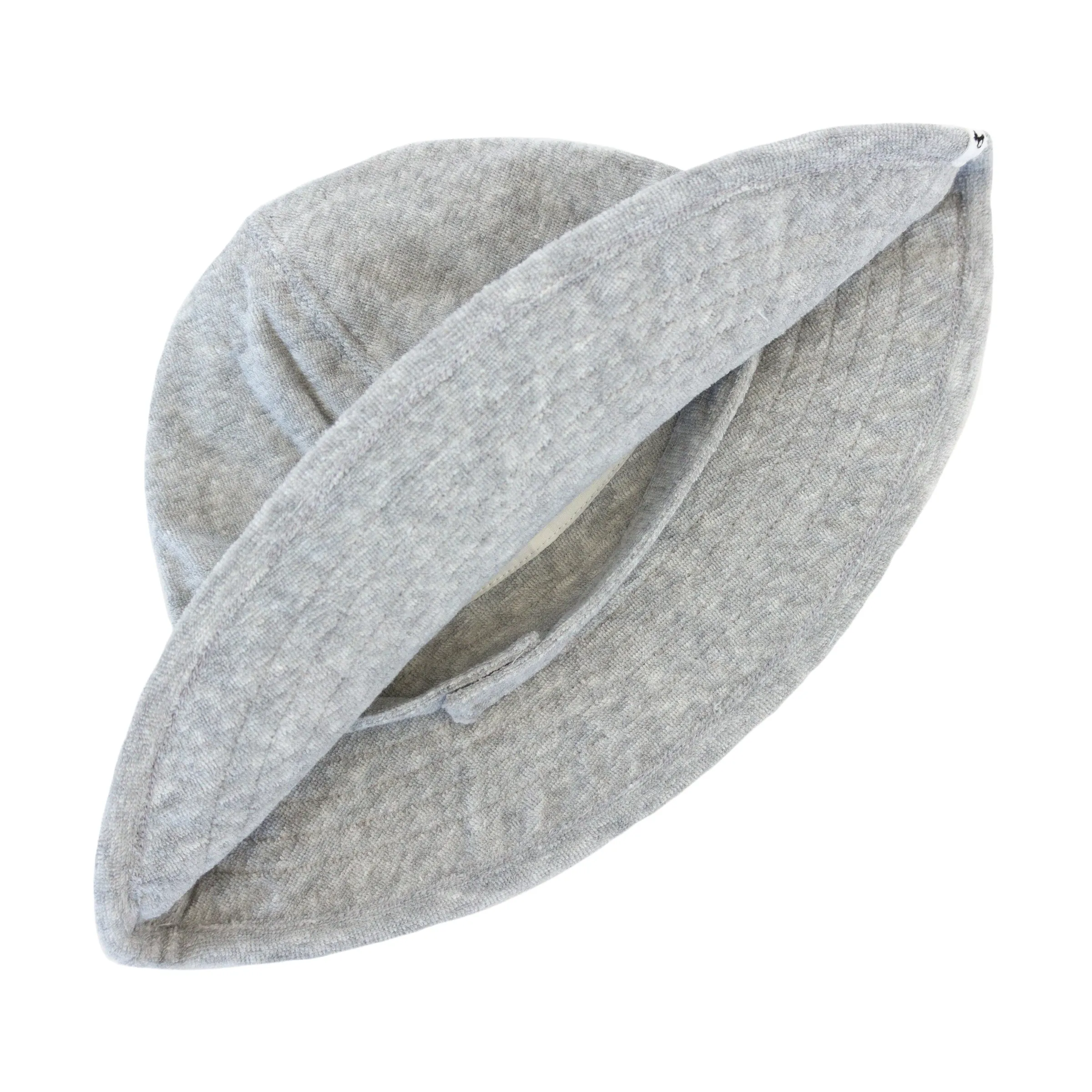 oh baby! Cotton Terry Sun Hat with Strap - Heather Gray