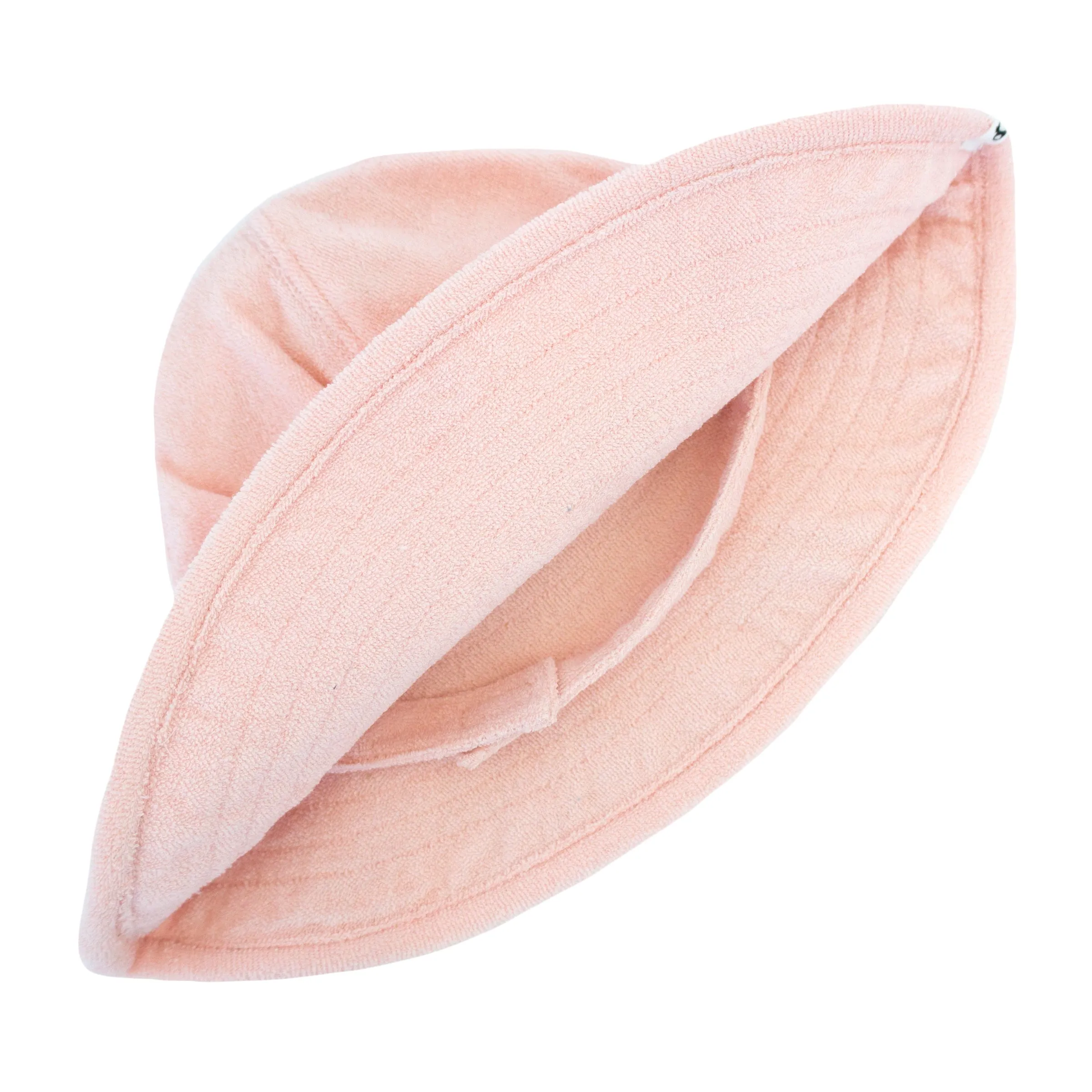 oh baby! Cotton Terry Sun Hat with Strap - Pale Pink