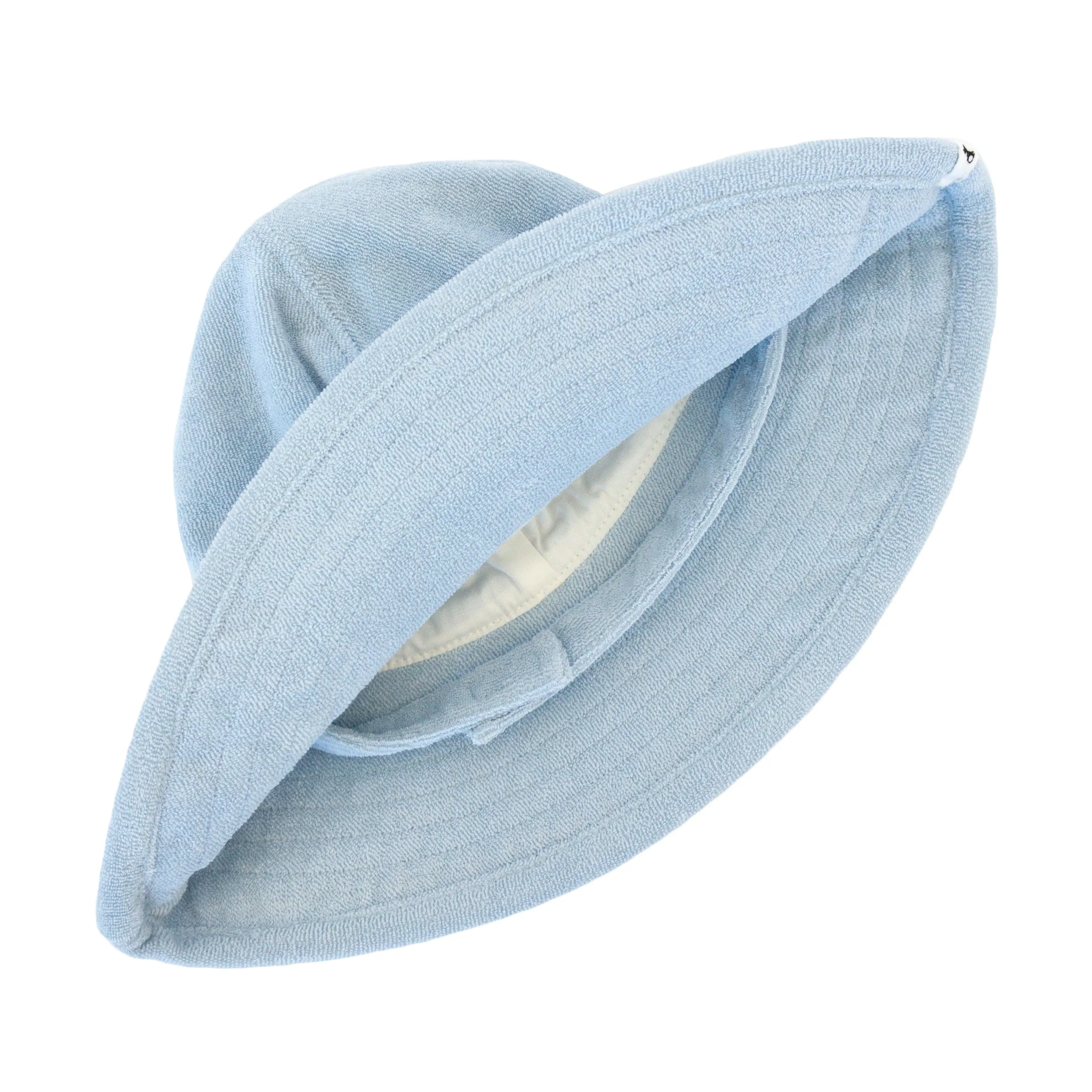 oh baby! Cotton Terry Sun Hat with Strap - Sky Blue