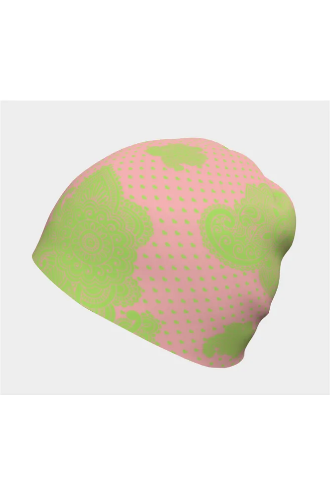 Pink and Green Paisley Beanie