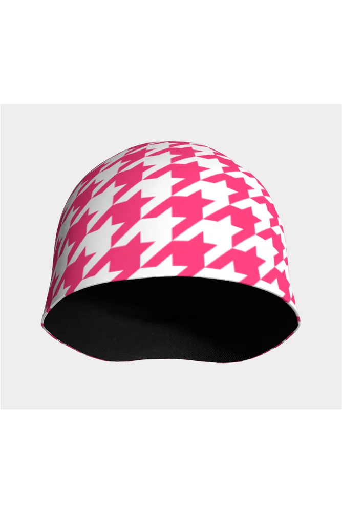 Pink Houndstooth Beanie