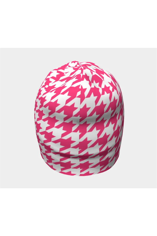 Pink Houndstooth Beanie