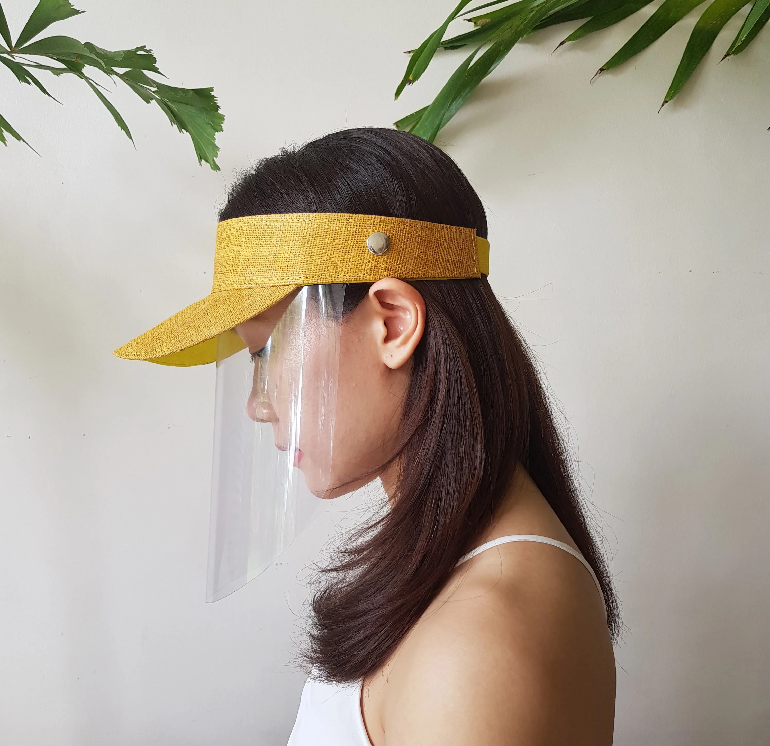 Raffia Visor   Face Shield (Mustard)