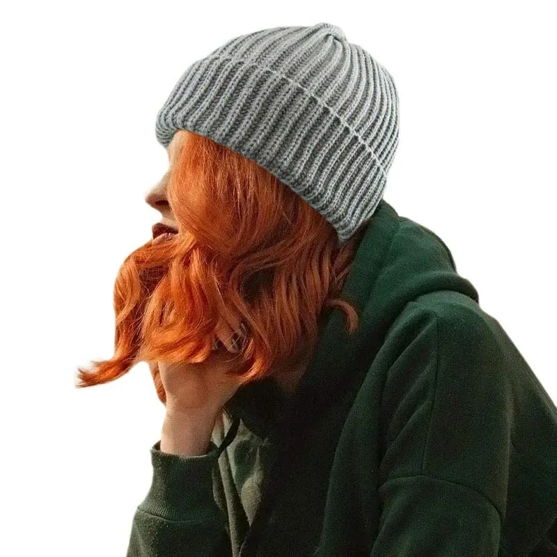 Ribbed Knit Cuffed Beanie Hat