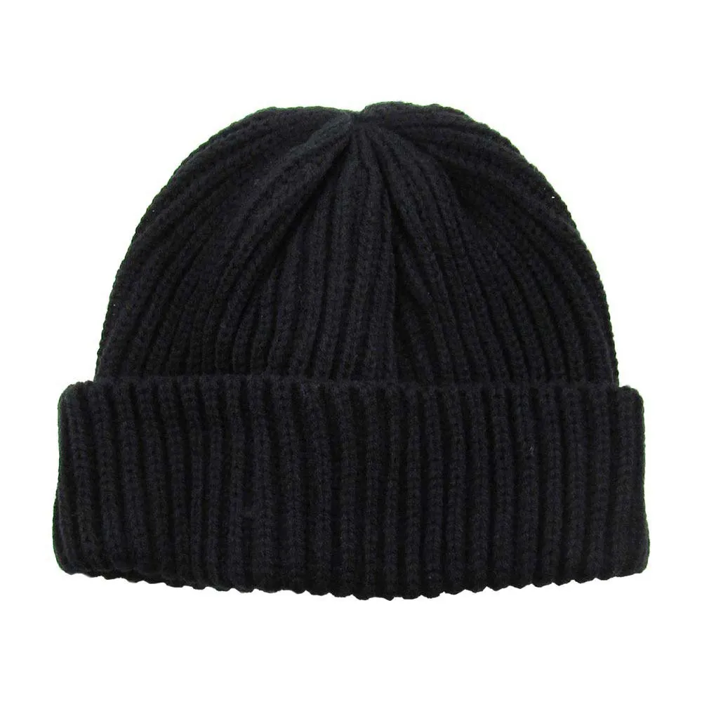 Ribbed Knit Cuffed Beanie Hat