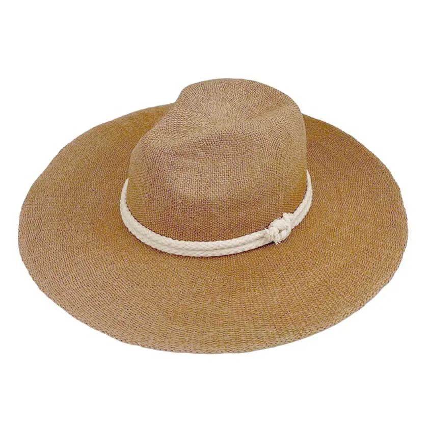 Rope Trim Woven Straw Hat