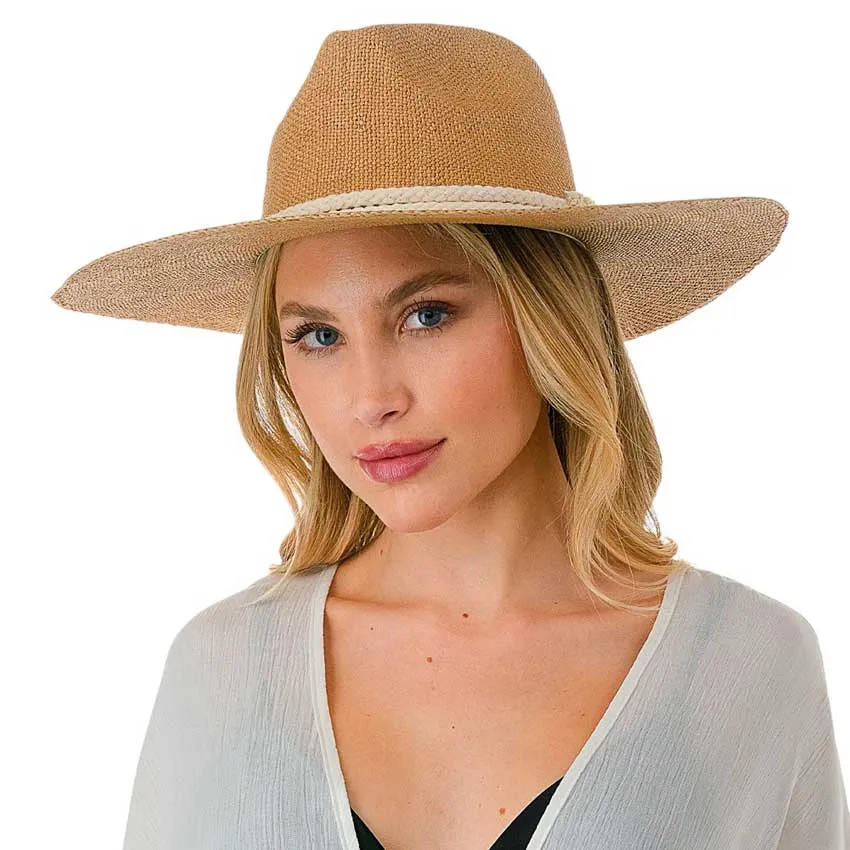 Rope Trim Woven Straw Hat