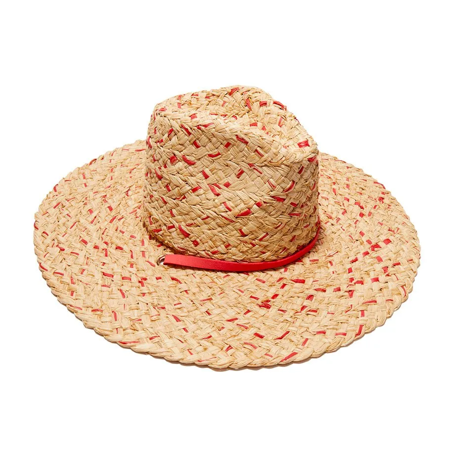 SCARLET TINA TWO-TONE STRAW HAT