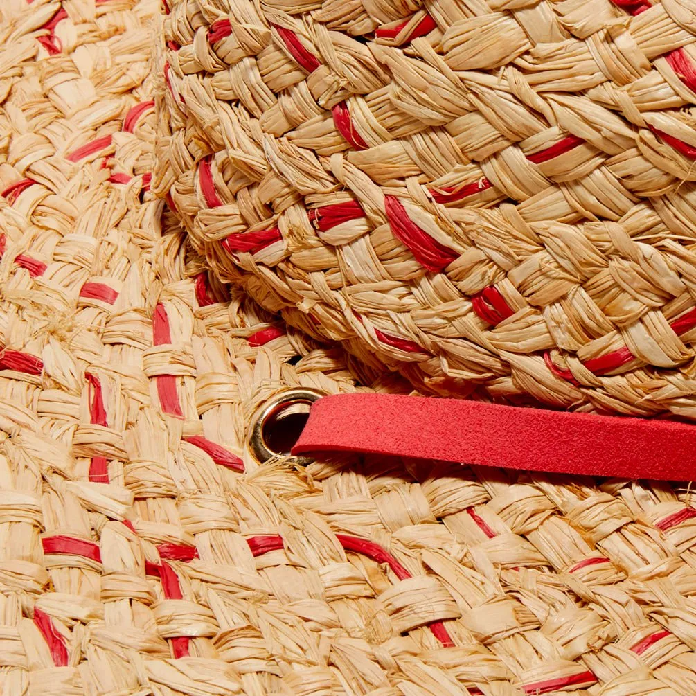 SCARLET TINA TWO-TONE STRAW HAT