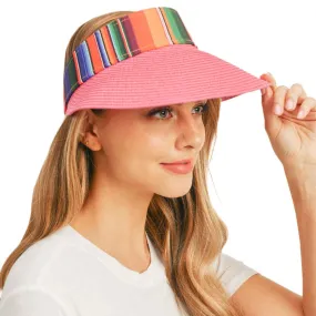 Serape Straw Visor Sun Hat